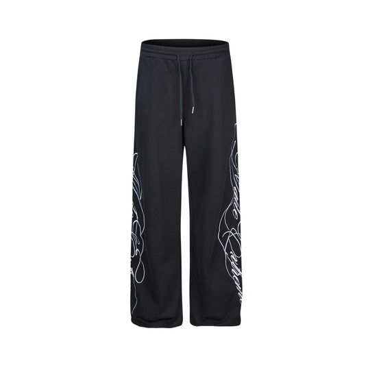 Damen Weiche Loungehose mit weitem Bein, elastischem Bund und Statementdruck Shop Nory