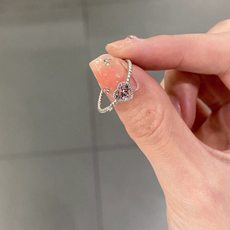 Damen zarter Ring mit funkelndem Herzdesign Shop Nory