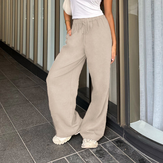 Damen nan weite Jogginghose mit hohem Bund Tunnelzug und Palazzo-Silhouette Shop Nory