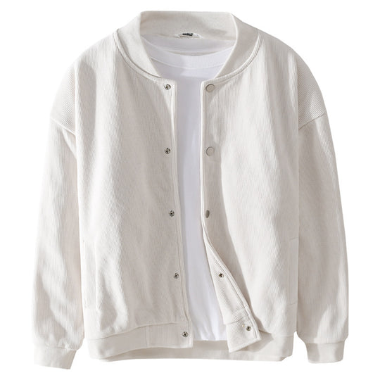Herren Cord-Collegejacke mit Druckknopfleiste und Rippbündchen Shop Nory