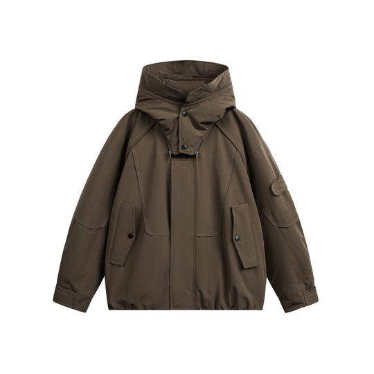 Herren Oversize Funktionsparka mit hoher Stehkapuze und Utility-Taschen Shop Nory