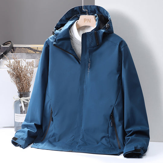 Herren Leichte wasserabweisende Kapuzen‑Shelljacke mit winddichter Membran und verdecktem Reißverschluss Shop Nory