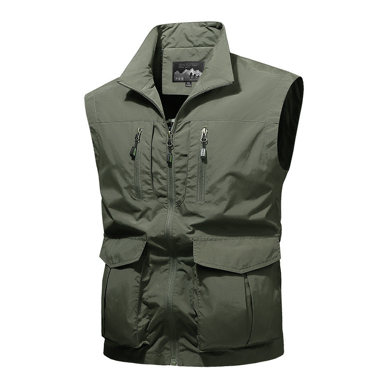Herren Reise-Performance-Weste mit hohem Kragen, wasserabweisender Microfaser und Mehrfachtaschen Shop Nory