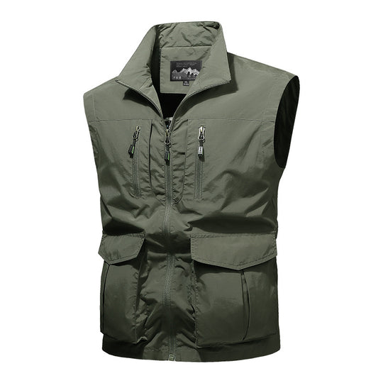 Herren Reise-Performance-Weste mit hohem Kragen, wasserabweisender Microfaser und Mehrfachtaschen Shop Nory