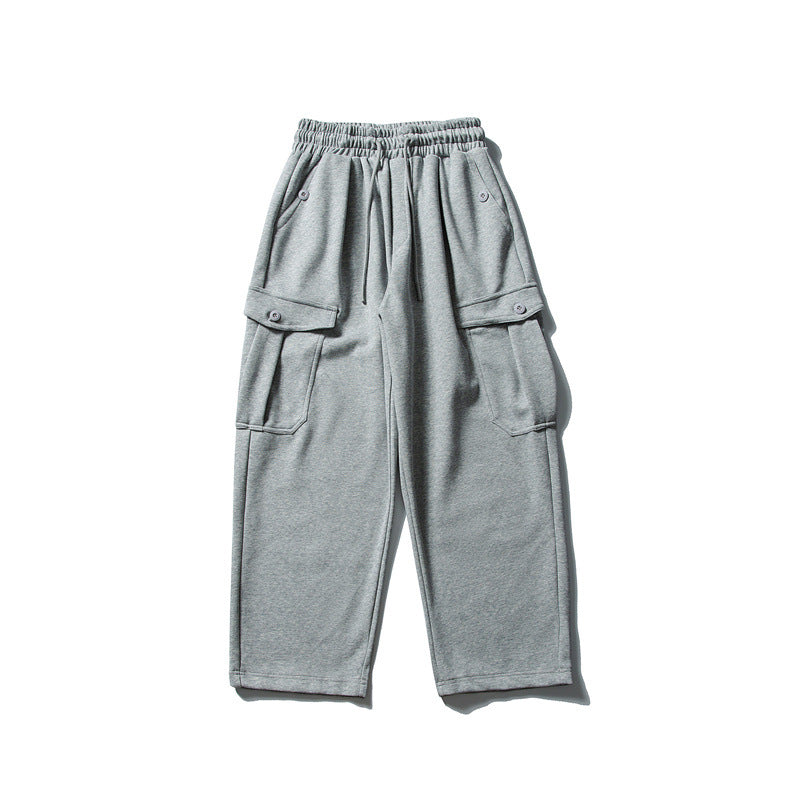 Herren Relaxed-Fleece-Cargohose mit elastischem Kordelbund und Utility-Taschen Shop Nory