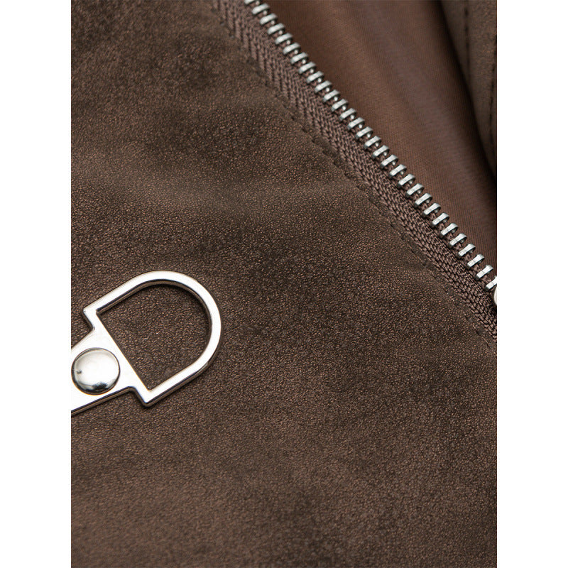Herren Kurzjacke aus Velourslederimitat mit Metall-Knebelverschlüssen Shop Nory