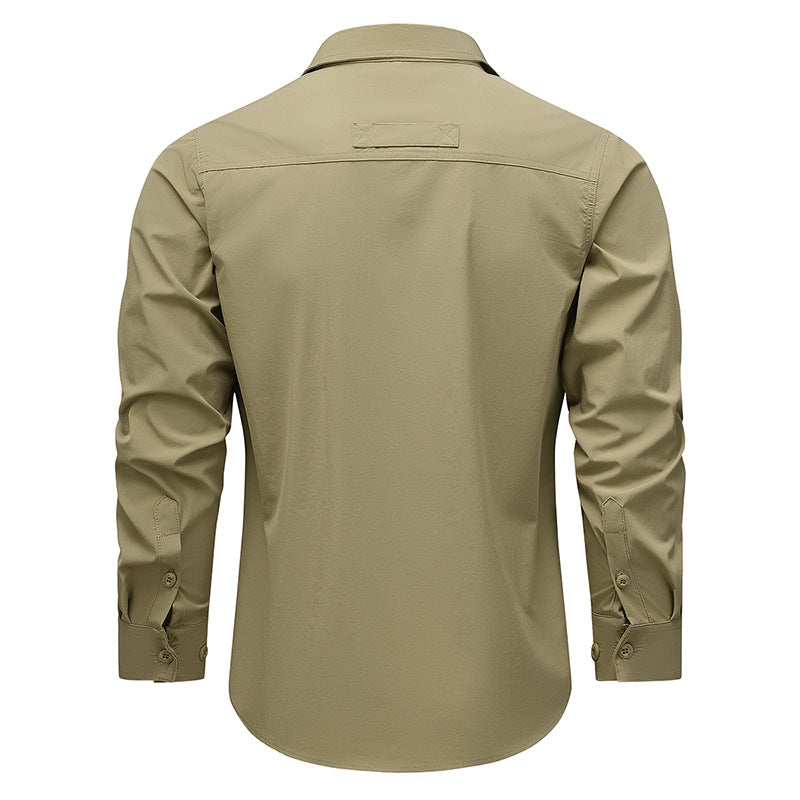 Herren Outdoor-Utility-Hemd mit Mehrfach-Taschen und Reißverschluss Shop Nory