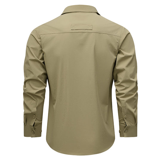Herren Outdoor-Utility-Hemd mit Mehrfach-Taschen und Reißverschluss Shop Nory
