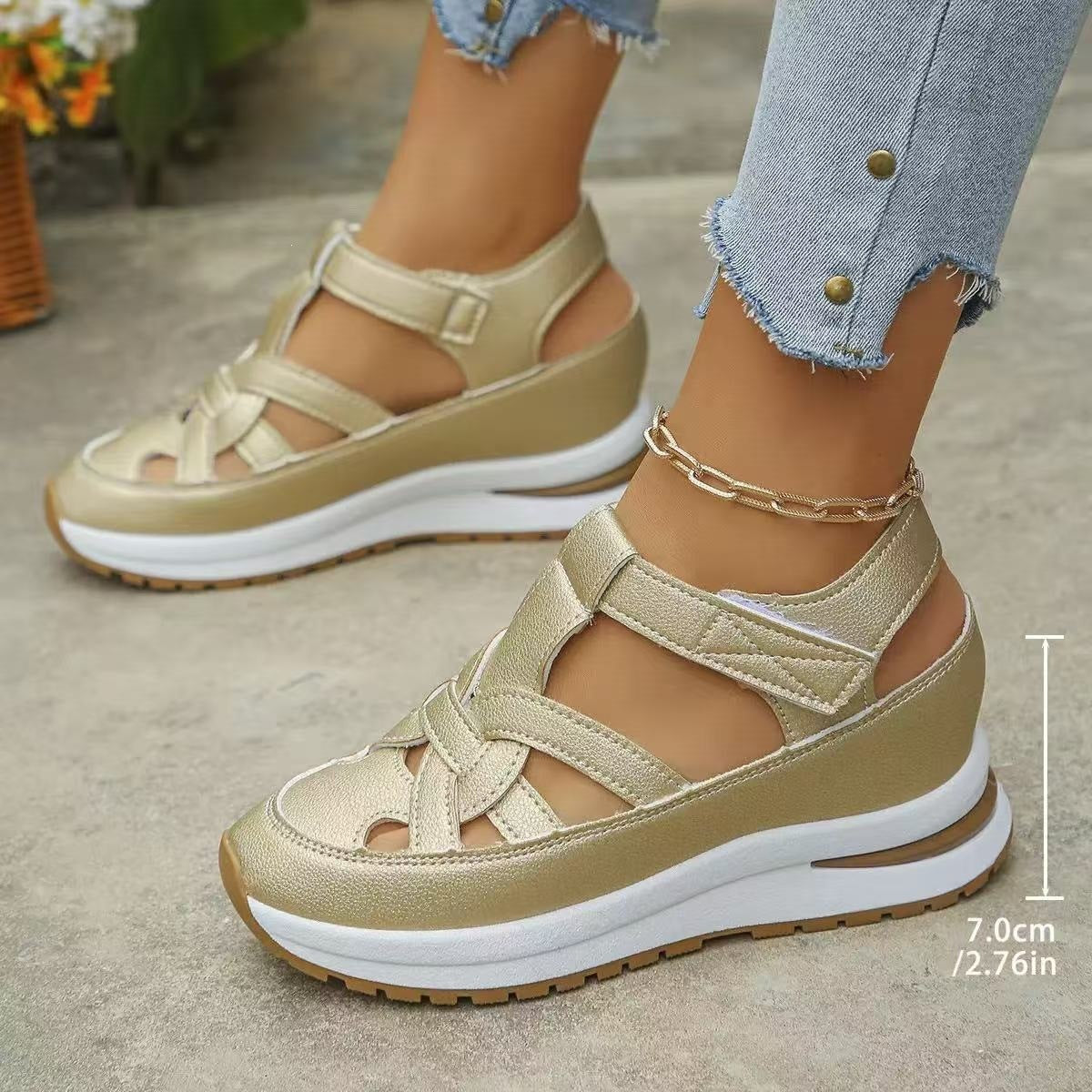 Damen Komfort-Sandalen mit ergonomischem Riemendesign Shopnory