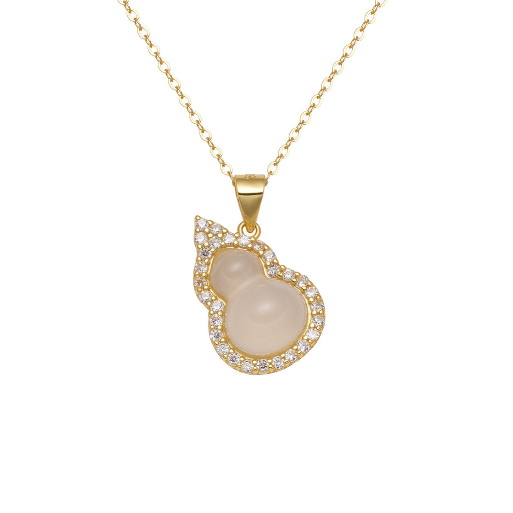 Damen Halskette mit exklusivem Anhänger und funkelnden Kristallverzierungen Shop Nory
