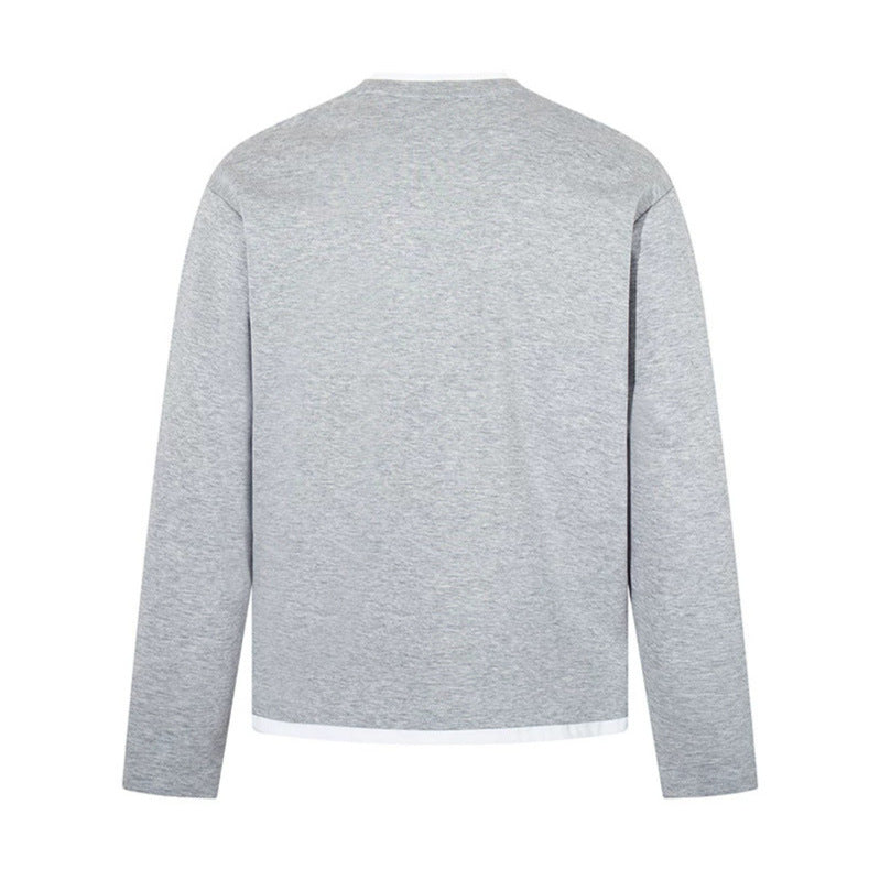 Herren Langärmeliges Henley-Layer-Shirt mit kontrastierendem Innenkragen und modernem Regular-Fit Shop Nory