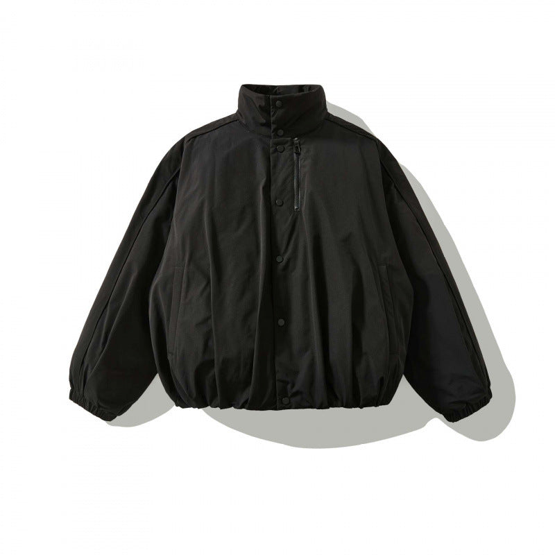 Unisex Weitgeschnittene wattierte Kurzjacke mit hohem Stehkragen und Elastiksäumen Shop Nory