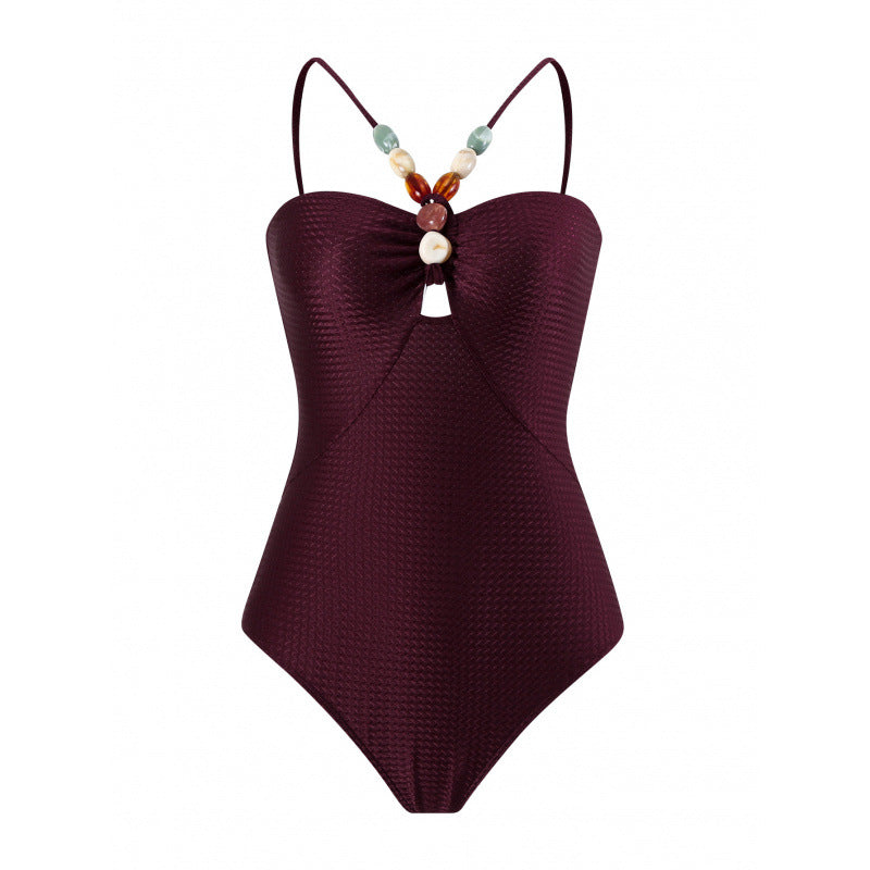 Damen Bandeau-Badeanzug mit asymmetrischem Rock
