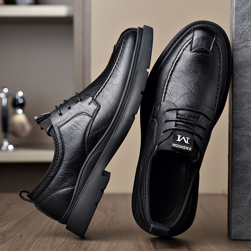 Herren Bequeme Leder Schnürschuhe mit rutschfester Sohle