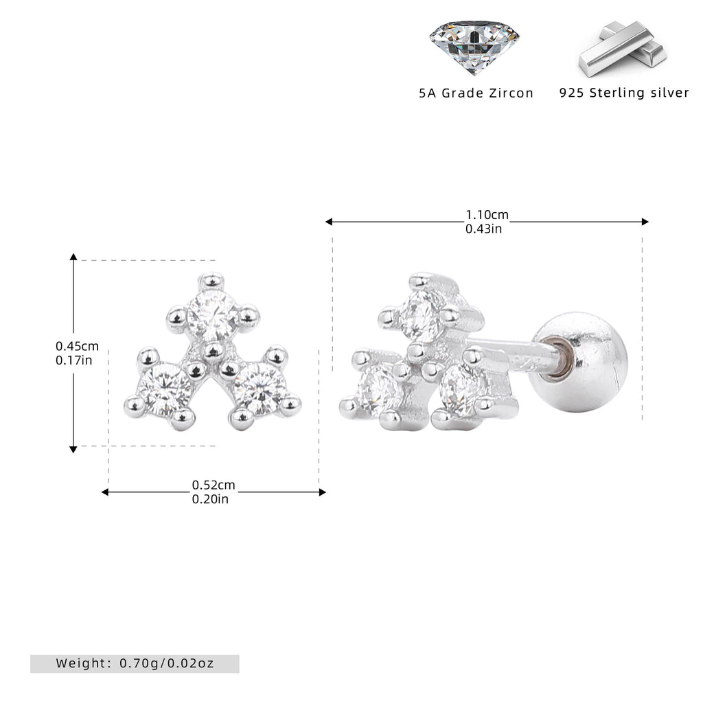 Damen Ohrstecker mit funkelndem 5A Zirkon aus hochwertigem 925 Sterling Silber Shop Nory