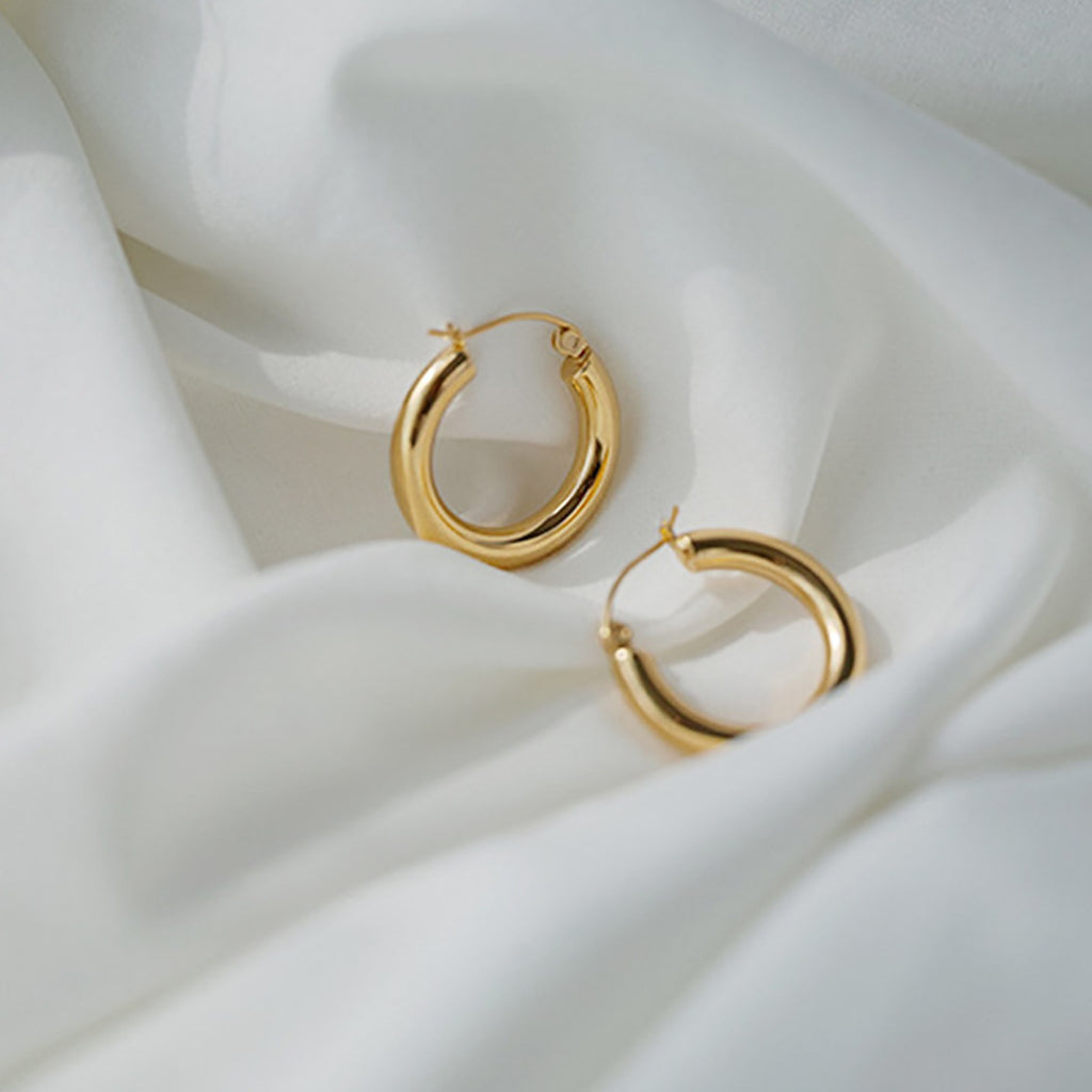 Damen Ohrstecker mit modernem doppeltem Ringdesign Shop Nory