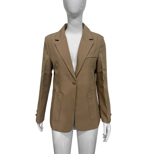 Damen Taillierter Business-Blazer mit goldfarbenem Knopf und Brusttasche Shop Nory