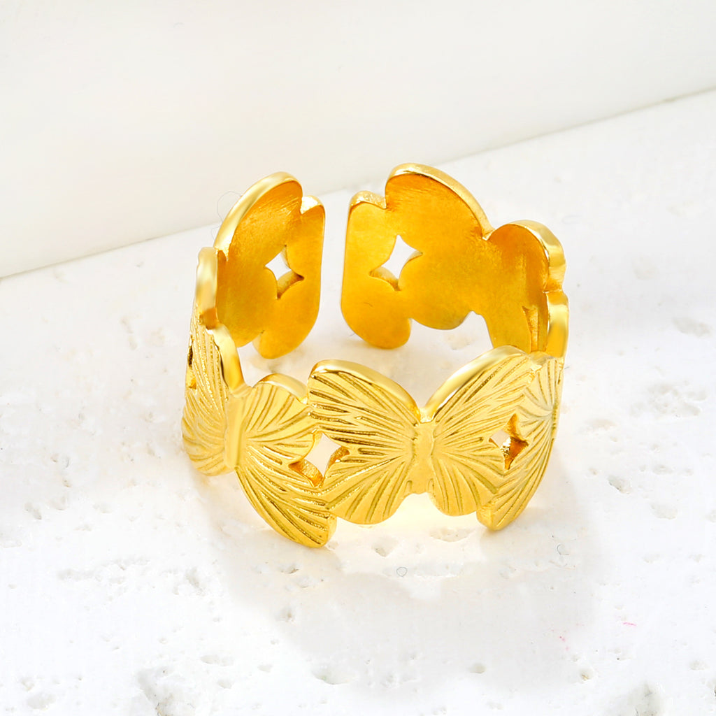 Damen Ring im floralen Design mit verstellbarer Größe Shop Nory