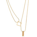 Damen Doppel-Layer Geometrische Anhänger Halskette Shop Nory