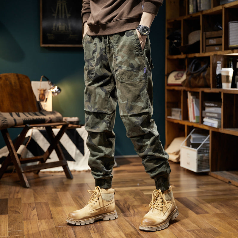 Herren Camouflage-Cargo-Jogger mit elastischem Bund, Utility-Taschen und Kordelzug Shop Nory