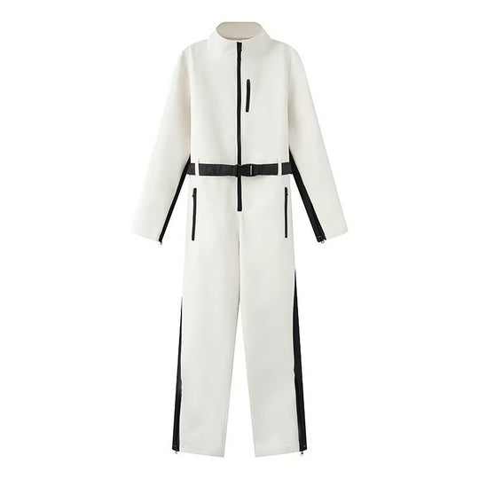 Damen Utility-Overall mit hohem Kragen, funktionalen Reißverschlüssen und Taillengürtel Shop Nory