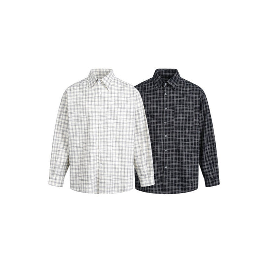 Damen Oversize-Hemd aus Leinen‑Baumwoll‑Mix mit feinem Karomuster Shop Nory