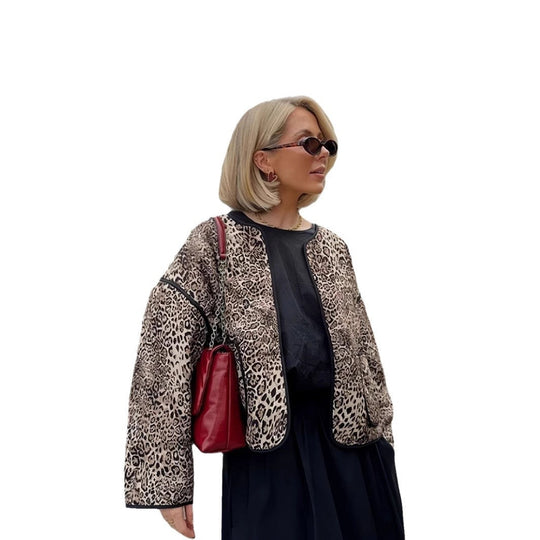 Damen attraktive Jacke im angesagten Leopardenmuster