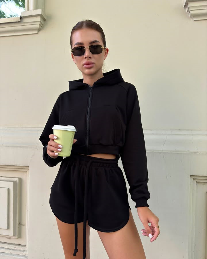 Damen Sportliches Zweiteiliges Set Shopnory