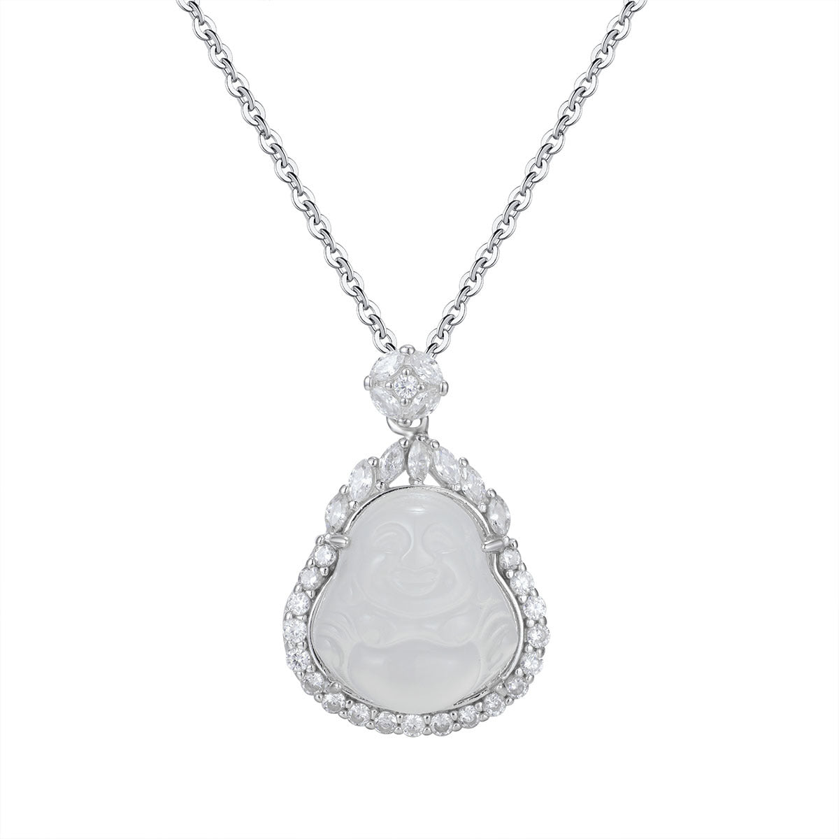 Damen Halskette mit kunstvollem Buddha-Anhänger aus hochwertigem Halbedelstein Shop Nory