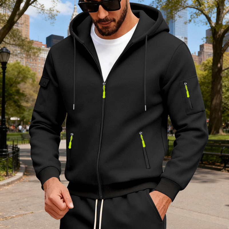 Herren nan Kapuzenjacke mit mehreren Reißverschlusstaschen und sportlich-urbanem Schnitt Shop Nory