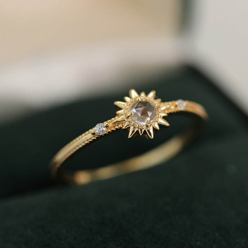 Damen Glitzernder Sonnenring aus hochwertigem Edelstahl Shop Nory