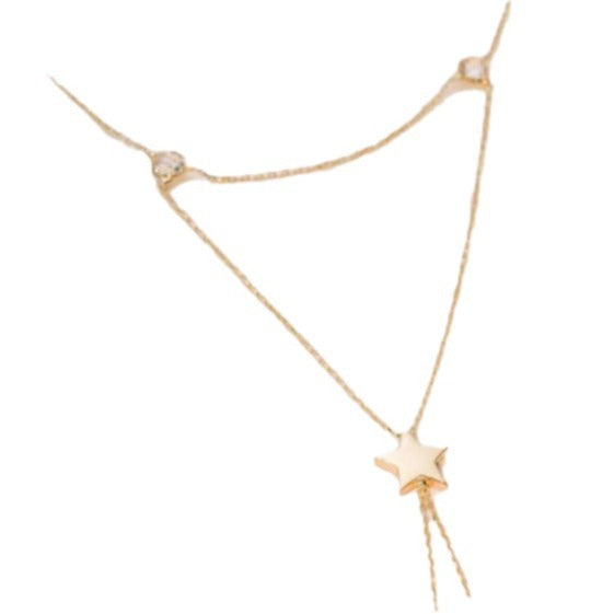 Damen Halskette mit funkelnder Sternen-Pendelleuchte und eleganter Gliederkette Shop Nory