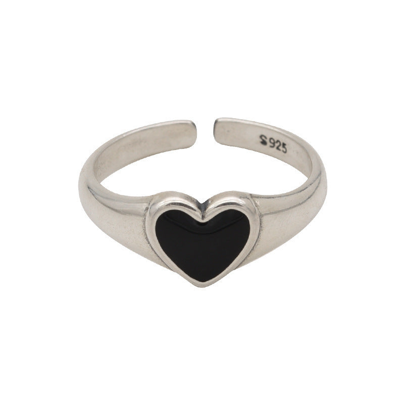 Damen Schmuckring mit herzförmigem Onyx Shop Nory