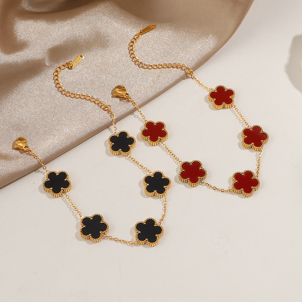 Frauen Blumeninspiriertes verstellbares Charm-Armband Shop Nory