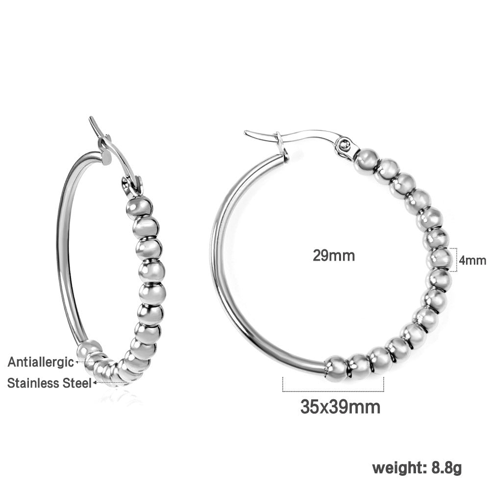 Damen Edelstahl Creolen mit innovativem Bambusdesign Shop Nory