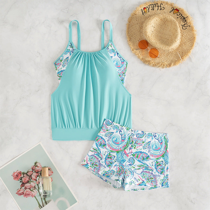 Damen Tankini-Set mit floralem Muster und bequemen Shorts Shopnory
