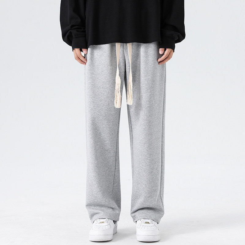 Herren Weite Relaxed-Jogginghose mit tiefem Schritt, dekorativem Kordelband & geradem Bein Shop Nory