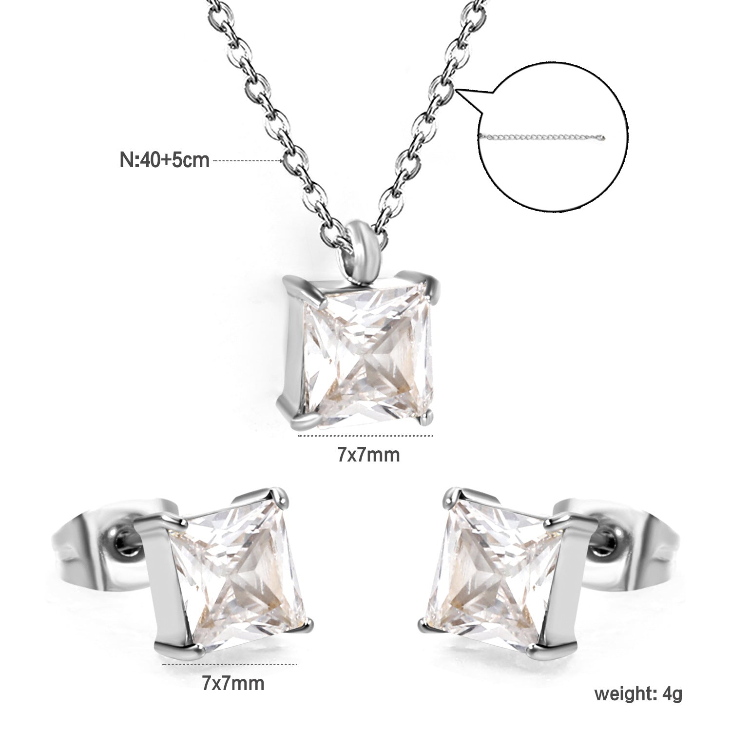 Damen Schmuckset mit elegantem Kristallanhänger und funkelnden Ohrsteckern Shop Nory