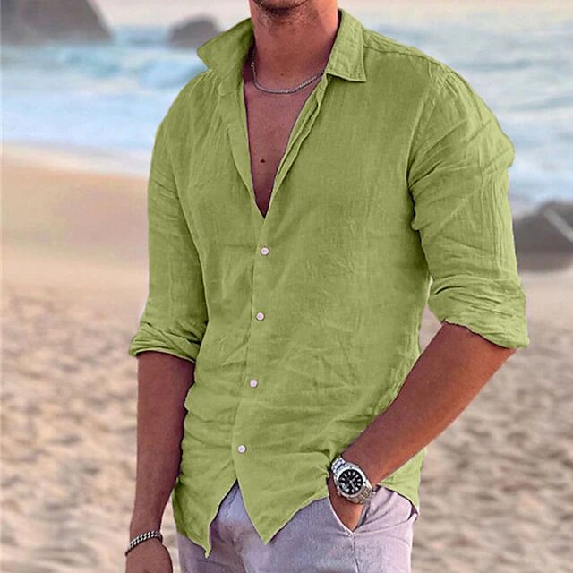 Herren Sommerliche Leinenhemd