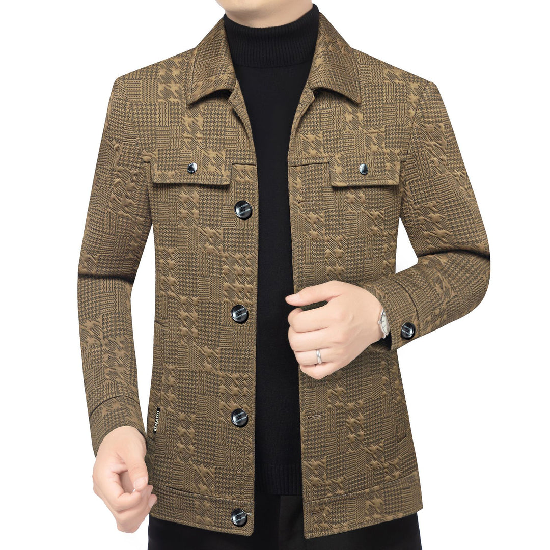 Herren Strukturiertes Overshirt im Glencheck-Relief mit Hemdkragen Shop Nory
