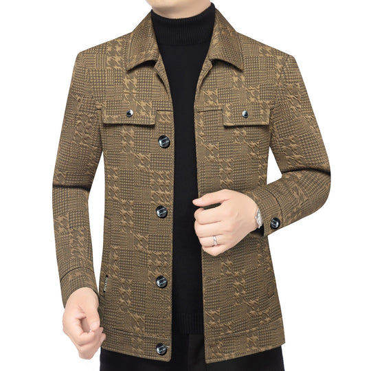Herren Strukturiertes Overshirt im Glencheck-Relief mit Hemdkragen Shop Nory