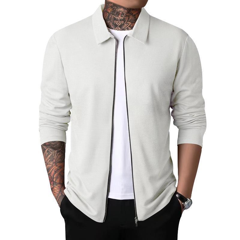 Herren Freizeitjacke mit durchgehendem Reißverschluss und strukturiertem GewShopnorye