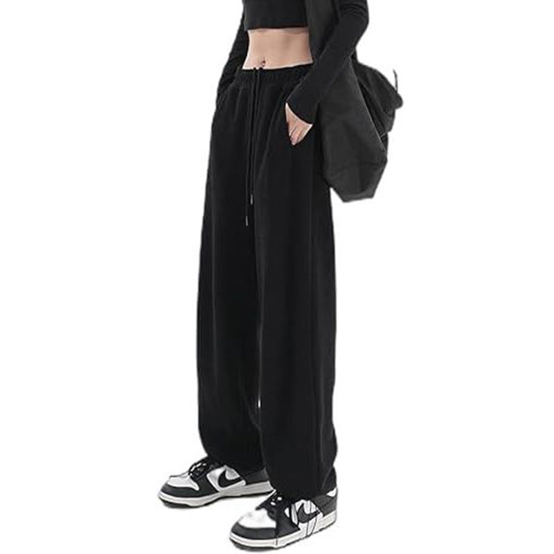 Damen nan lockerfallende Palazzohose aus Sweat mit hochgeschnittenem Komfortbund, Tunnelzug und seitlichen Eingrifftaschen Shop Nory