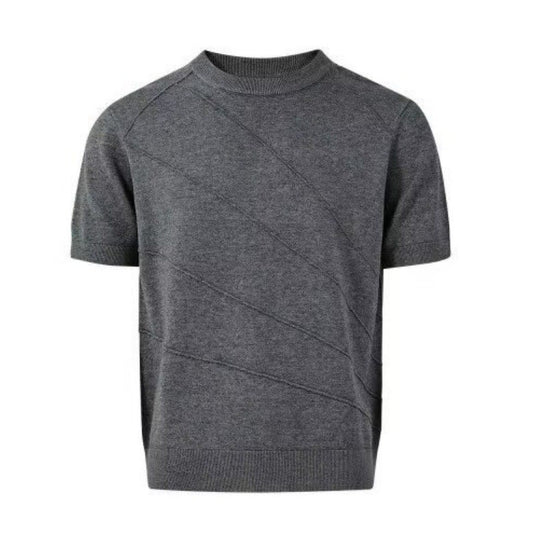 Herren Modisches Strick-T-Shirt mit Rundhalsausschnitt Shop Nory