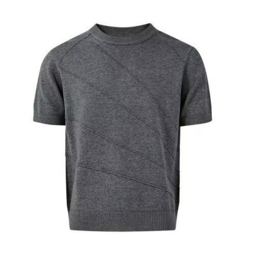 Herren Modisches Strick-T-Shirt mit Rundhalsausschnitt Shop Nory
