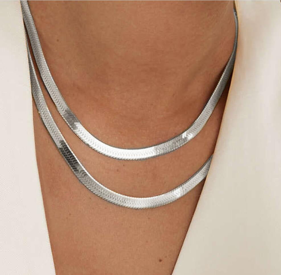 Damen Halskette mit doppeltem, feingliedrigem Design Shop Nory