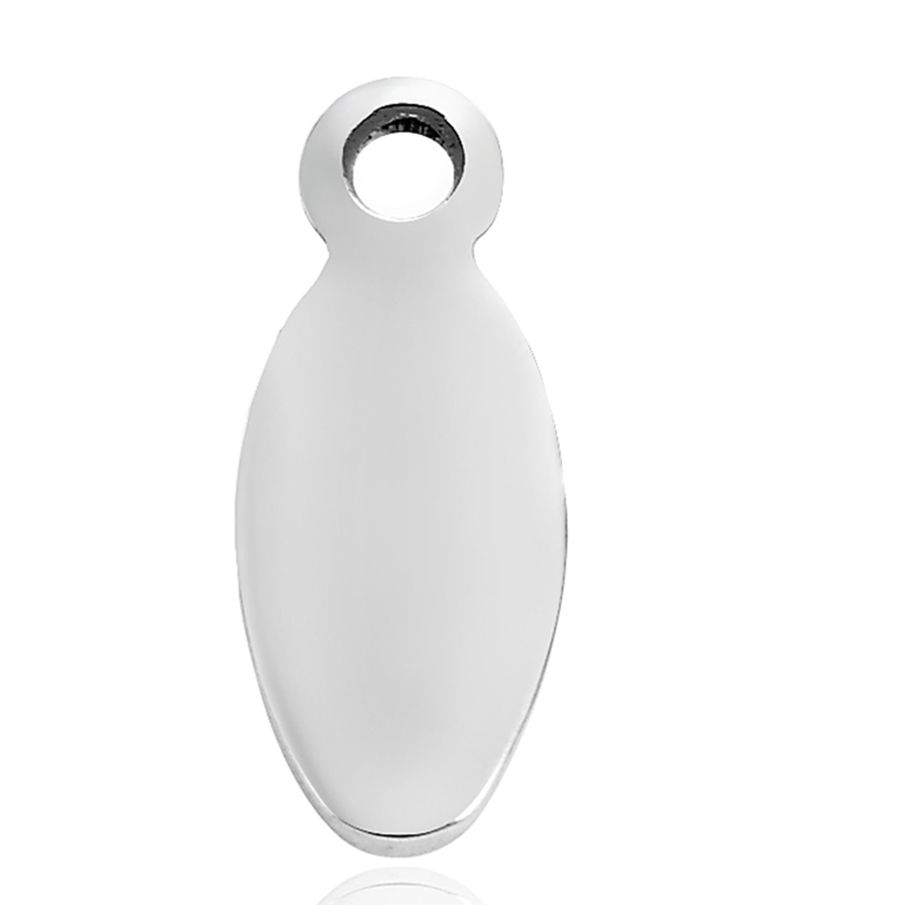Damen personalisierbarer Schmuckanhänger in ovaler Form aus hochwertigem Metall Shop Nory