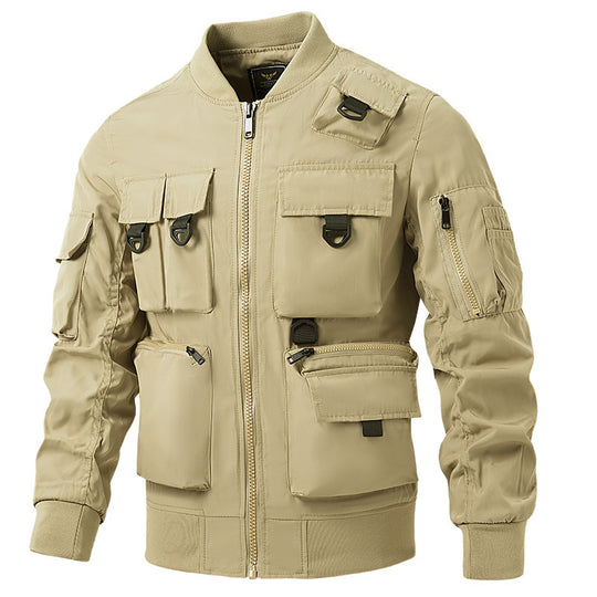 Herren Utility‑Bomberjacke mit multifunktionalem Taschensystem und leichtem Nylonmaterial Shop Nory