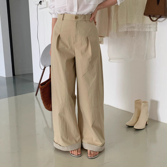 Damen Modische Chinohose mit weitem Schnitt Shop Nory