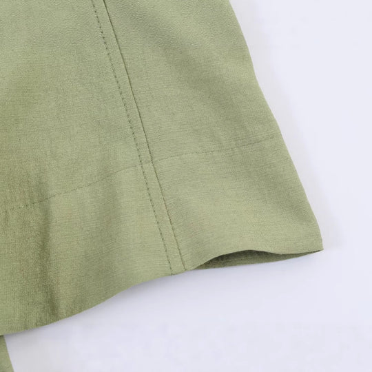 Damen Leichte Leinenoptik‑Bluse mit Knopfleiste und gerafften Fledermausärmeln Shop Nory